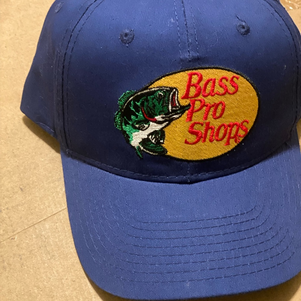 Bass Pro Shop Embroidered Logo Blue Snap Back Adjustable Baseball Cap One Size